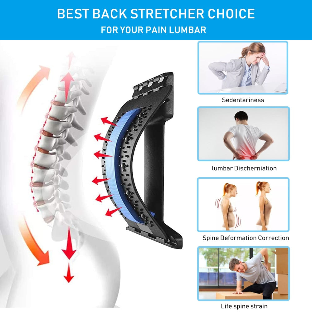 Back Massager Stretcher Support Spine Deck Pain Relief Chiropractic Lumbar Relief Back Stretcher Fitness Massage Equipment