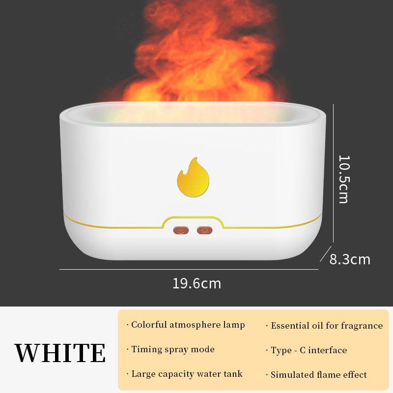 180ML USB Essential Oil Diffuser Simulation Flame Ultrasonic Humidifier Home Office Air Freshener Fragrance Sooth Sleep Atomizer